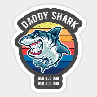 Daddy Shark Retro Vintage Fathers day Sticker